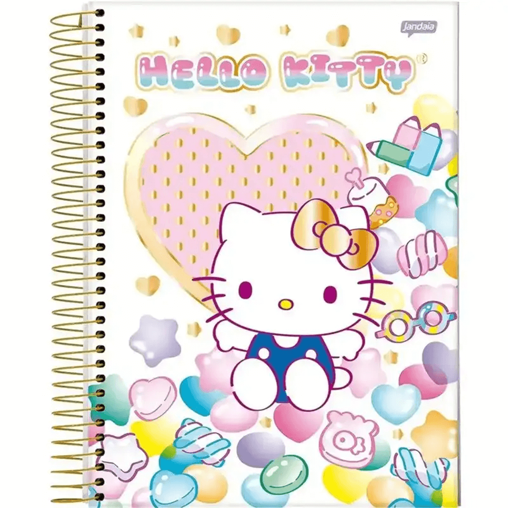 Caderno Universitário 10 Matérias 160 Fls Hello Kitty 72986 - Jandaia