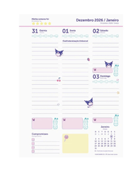 Agenda Planner Kuromi 2027 160 Pág. 75g/m² 78206 - Jandaia
