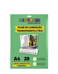 Filme de Laminação Transparente A Frio A4 20 Folhas 100086 - Off Paper
