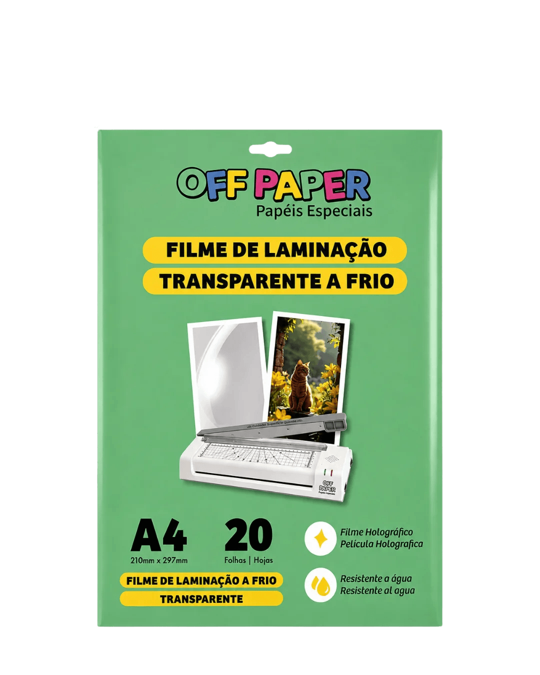 Filme de Laminação Transparente A Frio A4 20 Folhas 100086 - Off Paper