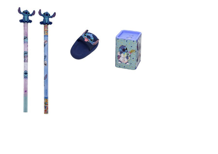 Kit Stitch 1 Borracha, 1 Apontador e 2 Lápis 31356 - Jandaia