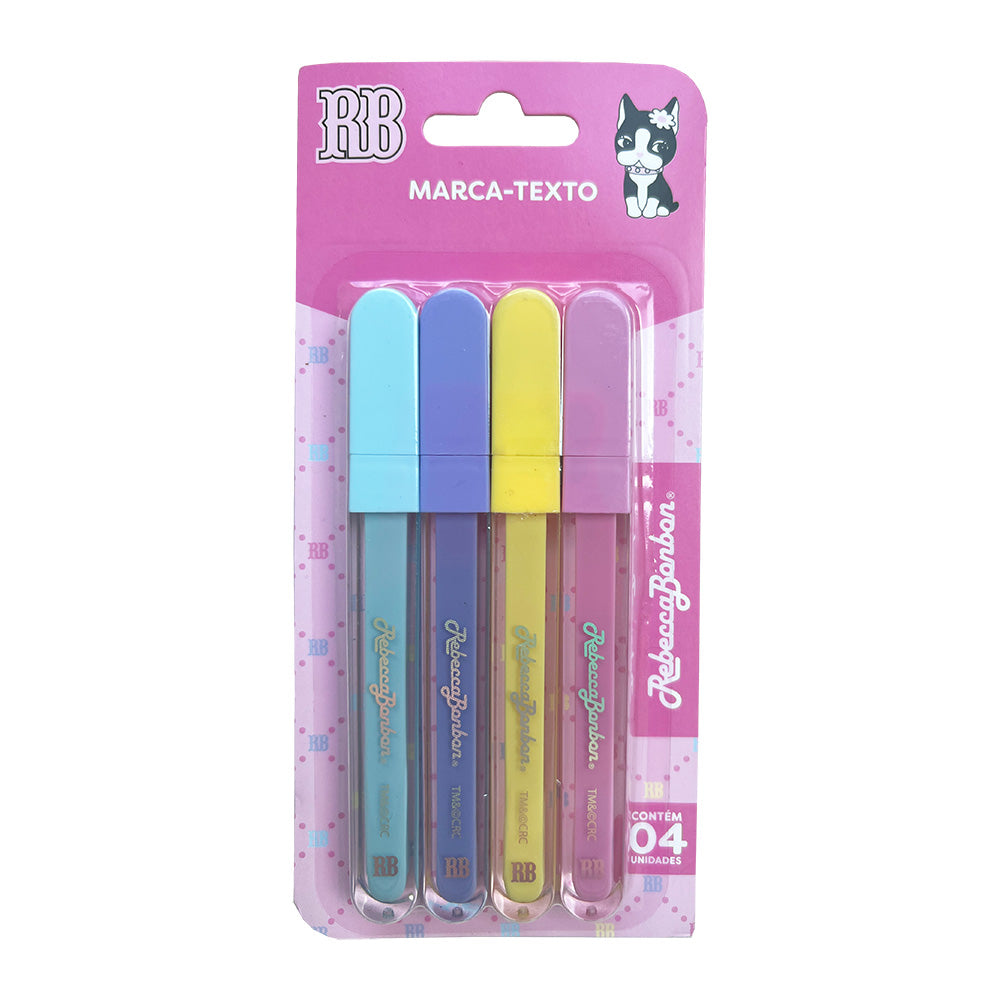 Marca Texto 4 Cores Pastel Rebecca Bonbon RB1402