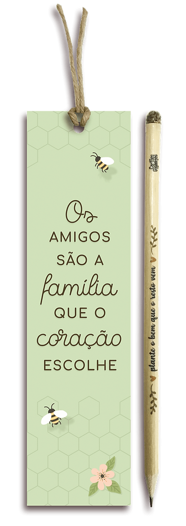Marcador de Páginas + Lápis Semente Abelhinhas LS93 - Cartões Gigantes