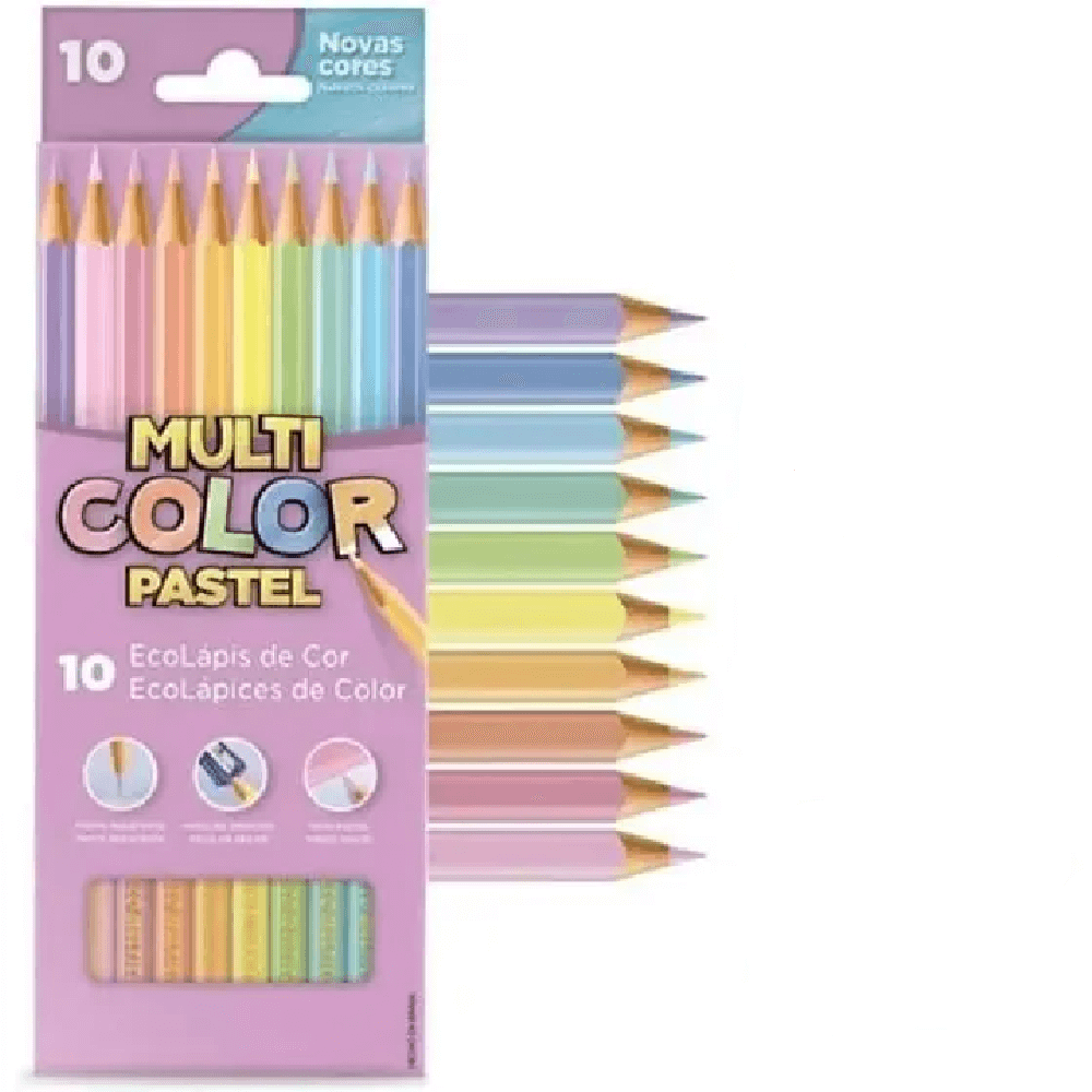 Lápis de Cor Tom Pastel 10 Cores 11.1000NP - Multicolor