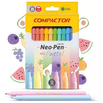 Canetinhas Tons Pastel Neo Pen Gigante 12 Cores 16093 - Compactor