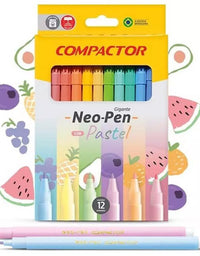 Canetinhas Tons Pastel Neo Pen Gigante 12 Cores 16093 - Compactor

