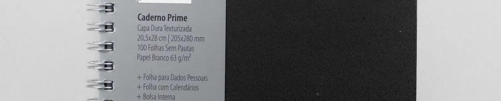 Caderno Prime 205x280mm 100Fls 1 Mat. S/ Pauta 63g/m² Preto P039 - Royal Paper