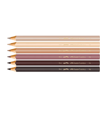 Lápis de Cor Bicolor Caras & Cores Tom Pele 12 Cores Jumbo 125006CC - Faber-Castell
