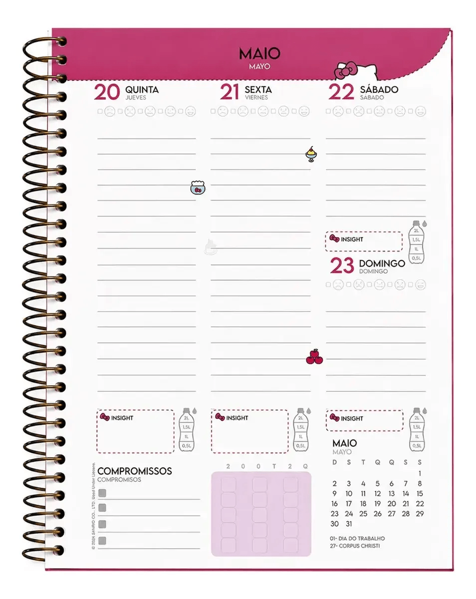 Agenda Planner Hello Kitty 2027 160 Pág. 75g/m² 74728 - Jandaia