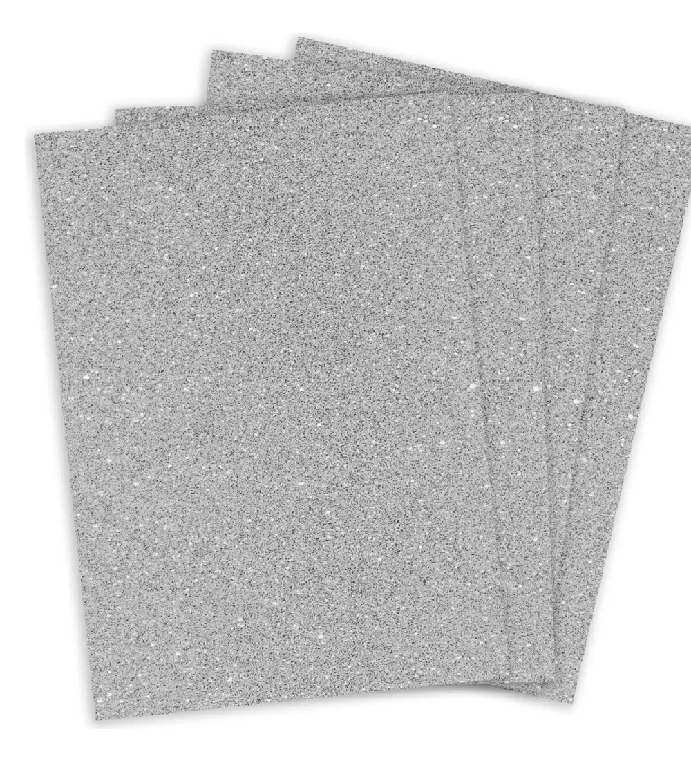 Papel Glitter Metalico Prata 250g/m² com 10 Folhas - Off Paper