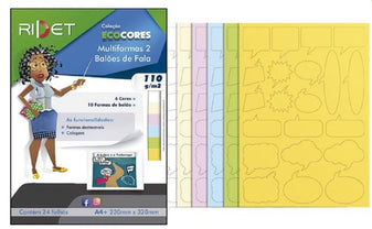 Bloco Multiformas 2 c/ 6 Cores 24 Folhas 10 Formas Balão 110g/m² 230x320mm - Novaprint