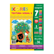 Bloco Textura Visual 2 Eco Cores 7 Cores 36 Folhas 3 Estampas 180g/m² 230x320mm - Novaprint