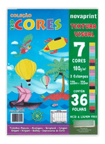 Bloco Textura Visual Eco Cores 7 Cores 36 Folhas 180g/m² 230x320mm - Novaprint