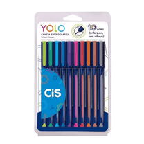 Caneta Esferográfica CIS Yolo 0,7mm c/ 10 Cores 528221 - Cis