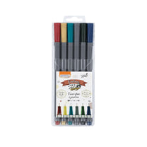 Caneta Hidrográfica Fine Liner 0.4mm Vintage C/ 6 Cores FI0030 - BRW