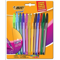 Caneta Esferográfica Fashion  1.2mm 12 cores - BIC