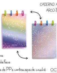 Caderno de Disco  Arco Iris  A6 80 folhas CA6PP-001 - OCTO
