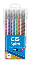 Caneta Esferográfica Spiro 0.7mm c/ 8 Cores 761140 - Cis