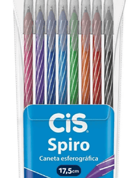 Caneta Esferográfica Spiro 0.7mm c/ 8 Cores 761140 - Cis
