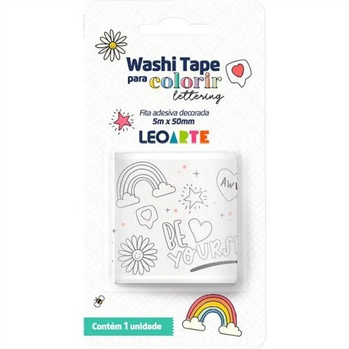 Washi Tape Para Colorir Fita Decorada Lettering 79808 - Leonora