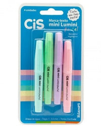 MARCA TEXTO MINI LUMINI TOM PASTEL 4 CORES - CIS
