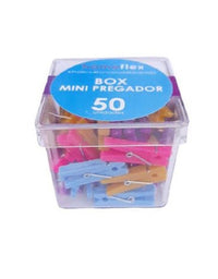 MINI PREGADOR PRENDEDOR DE PAPEL CLIPS CORES SORT. C/ 50 - HOME FLEX
