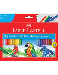 Caneta hidrográfica Canetinha estojo com 24 cores 15.0124CZF - Faber Castell
