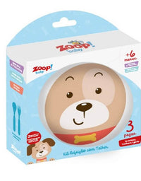 Kit Alimentação 3 Peças Prato, Garfo e Colher Cachorro ZP00802 - Zoopy Toys
