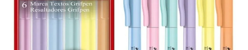 Caneta Marca Texto Grifpen Tom Pastel 6 cores MT/TP6ZF - Faber Castell