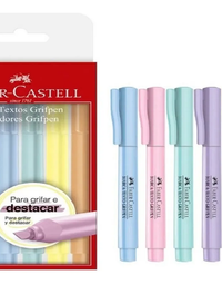 Caneta Marca Texto Grifpen Tom Pastel 6 cores MT/TP6ZF - Faber Castell
