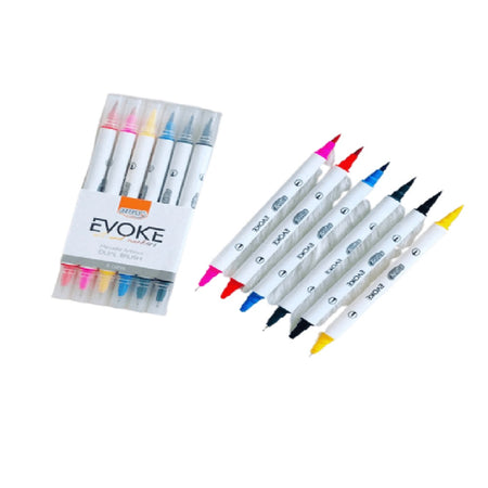 CANETAS DUAL BRUSH EVOKE 6 CORES SUPER MACIA BP1006 - BRW