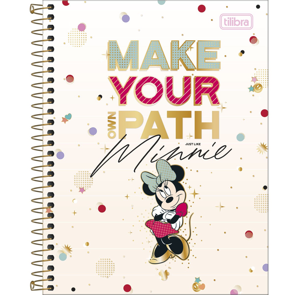 Caderno Capa Dura Colegial 1 Matéria MINNIE 80 Folhas 294632 - Tilibra