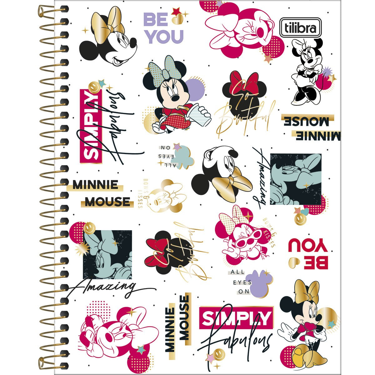 Caderno Capa Dura Colegial 1 Matéria MINNIE 80 Folhas 294632 - Tilibra