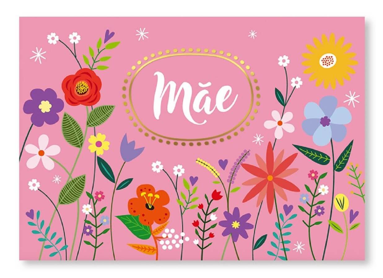 Cartão Essencial Mãe flores 110mm X 156mm 3055 - Fina Ideia