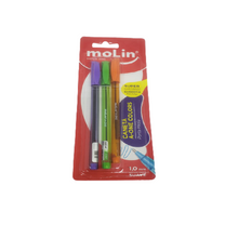 Caneta Esferográfica A-One Colors Ponta 1.0mm c/ 3 unid. Coloridas 1032 - Molin