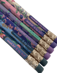 Lápis Preto HB Com Borracha 6 Unid. Lilac Fields By Sof 31655 - Molin
