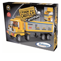 Bloco de Montar Cidade Em Obras Caminhão 174 Peças 689.8 Xalingo