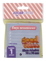BLOCO ADESIVO GOOD VIBES PAUTADO 76MMX76MM 100F 91129 - LEONORA