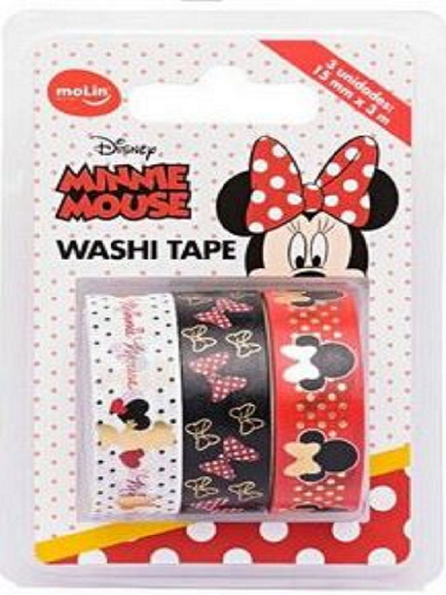 Durex Decorado Washi Tape Minnie Mouse c/ 3 rolos 22415 - MOLIN