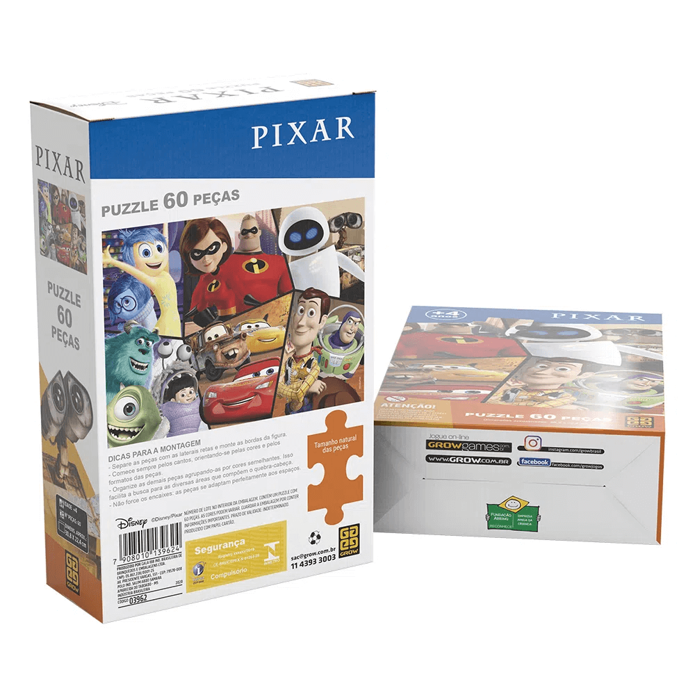 Quebra Cabeça Puzzle Pixar 60 Peças 03962 - Grow