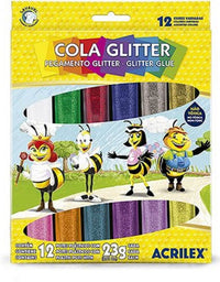 Cola Colorida 23gr c/ Gliter 12 Cores 02922 - Acrilex
