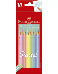 Lápis de Cor Triangular EcoLápis Pastel 10 Cores 120510P - Faber-Castell
