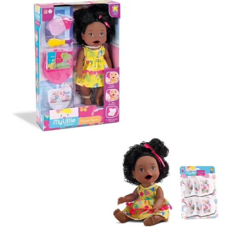 Boneca My Little Collection Primeira Papinha Negra DiverToys