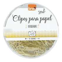 Clips Para Papel Dourado 2/0 com 50 Unidades CL2054 - BRW