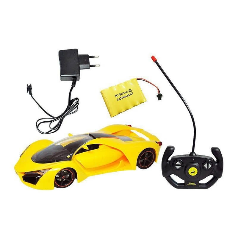 Carrinho De Controle Remoto Amarelo Recarregável DMT5050 - DM Toys