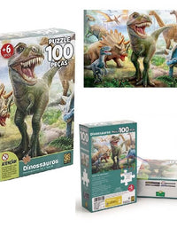 Quebra-cabeça 100 peças Dinossauro 2660 - Grow
