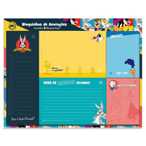 Bloquinhos de Anotações com 5 Modelos 20 Folhas cada 3753 Looney Tunes - Dac