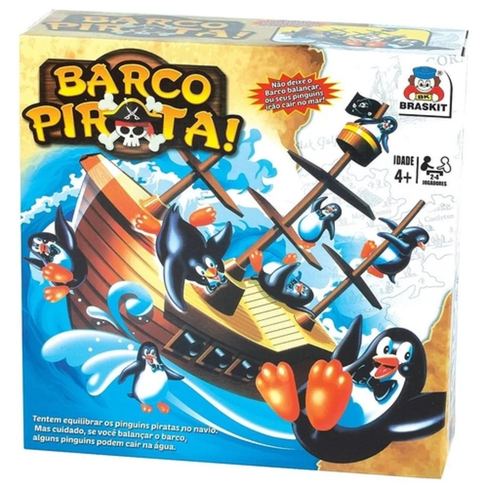 Jogo Barco Pirata Pinguim 0705 - Braskit