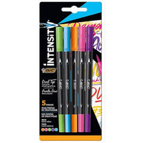 Caneta Hidrográfica Ponta Porosa Intensity 2 Pontas Duo 5 cores 971021 - Bic