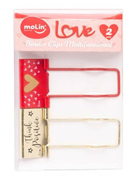 Binder Clips Multifuncional Love 2 unid.  32 mm 23045 - Molin
